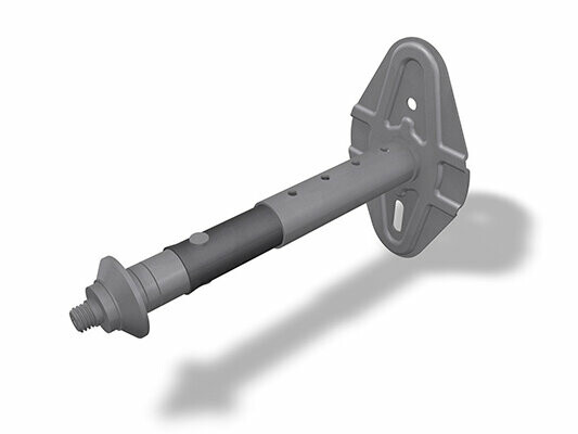PREFA držiak do kontaktného zatepľovacieho systému, dostupný v rozmeroch 100-180 mm a 180-260 mm, vrátane hmoždinky, skrutky a krytu, ideálny na bezpečné upevnenie objímok.