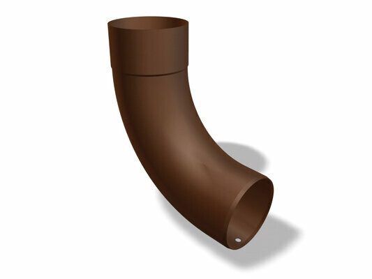 PREFA koleno 85˚, dostupné v rozmeroch Ø 60, 80, 100 a 120 mm, umožňuje efektívnu a bezpečnú zmenu smeru v odtokových systémoch.