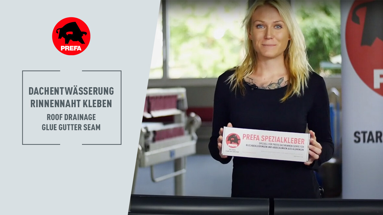 Miniatúra videa na YouTube z kanála PREFA Academy "lepenie svoja žľabu"