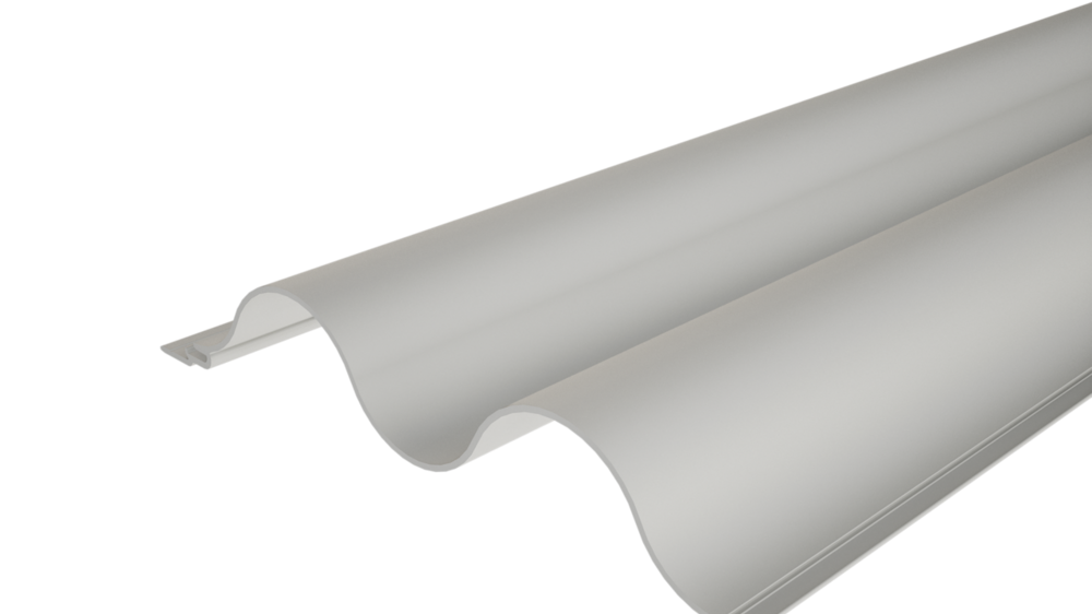 PREFA vlnitý profil 34/100 s vlnitým povrchom, určený na fasádne riešenia alebo na obklady balkónov.