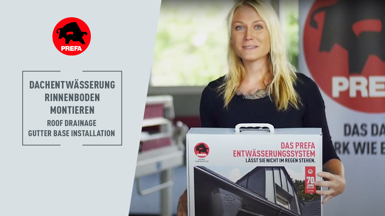 Miniatúra videa na Youtube z kanála PREFA Academy "montáž čela žľabu"