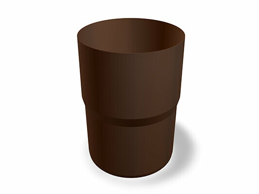 PREFA zvodová spojka, dostupná v rozmeroch Ø 60, 80, 100, 120 a 150 mm, ideálna na spojenie rúr v strešných a fasádnych systémoch.