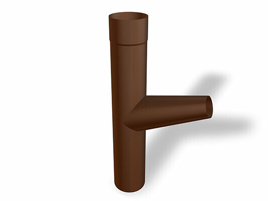 Kónická zvodová odbočka PREFA, Ø 100 x 50-75 mm, umožňuje flexibilný prechod medzi rúrami rôznych priemerov v odvodňovacích systémoch striech.