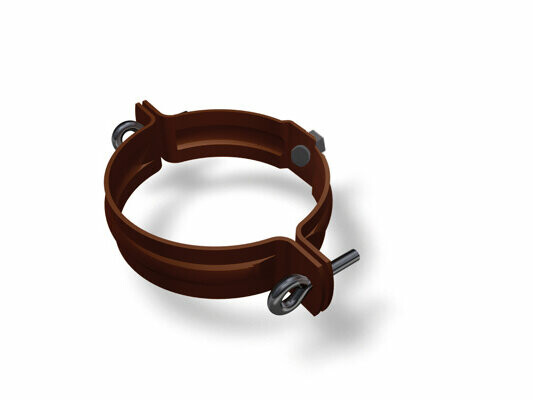 PREFA cevna objemka za izlivno cev, anodik rjava, Ø 80, 100, 120 mm, stabilna rešitev za pritrditev padne cevi.