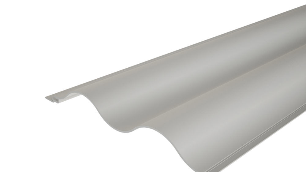 PREFA vlnitý profil 22/100 s vlnitým povrchom, určený na fasádne riešenia alebo na obklady balkónov.